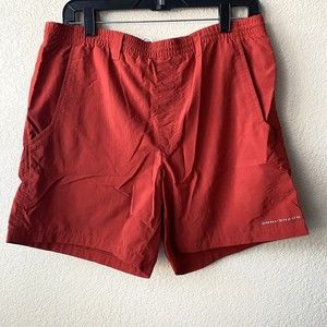 Columbia Mens Shorts Size Small Rust PFG Omni-Shade Waterproof Outdoor Active